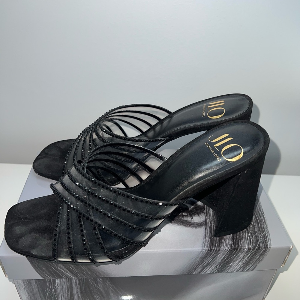 JLO Black Women's Heeled Sandals